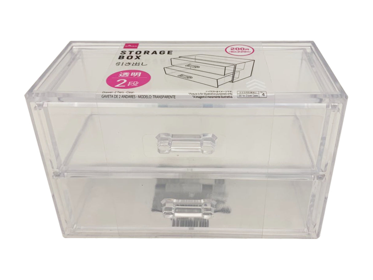 Drawer Two Tiered Clear