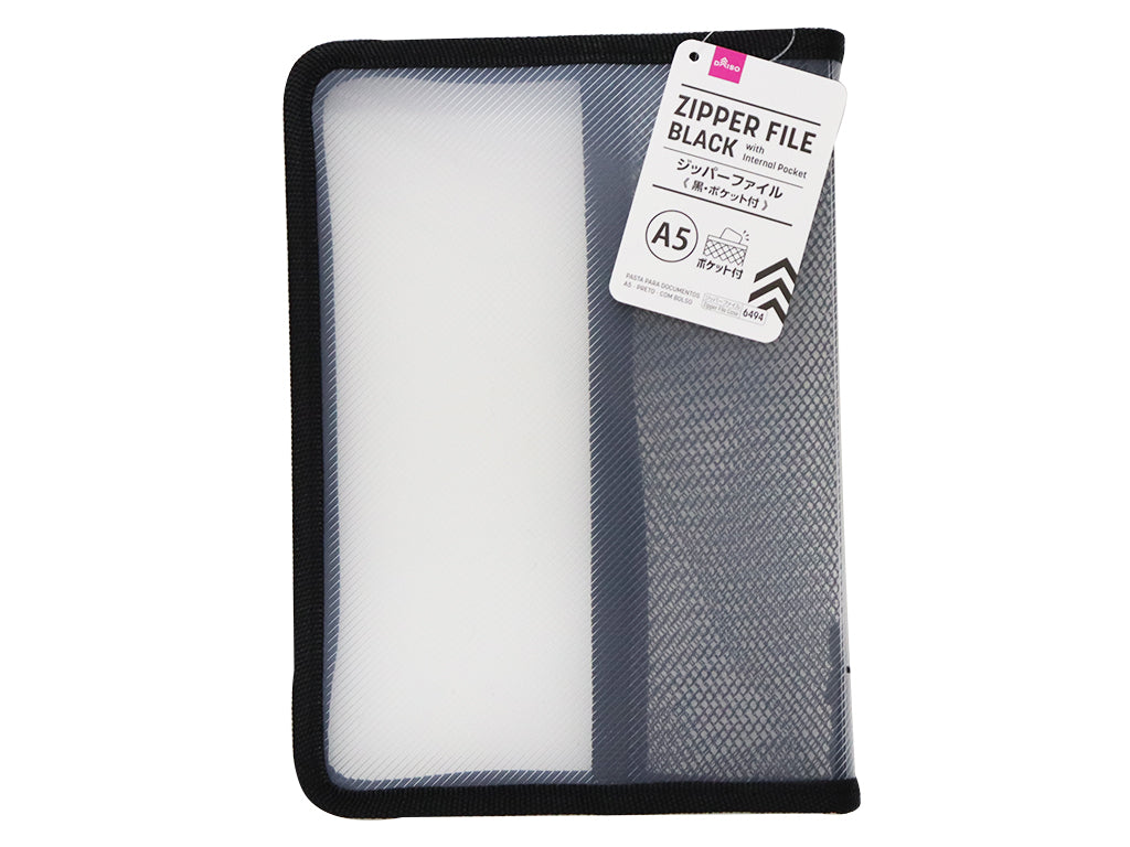 A5 Zipper File with Internal Pocket