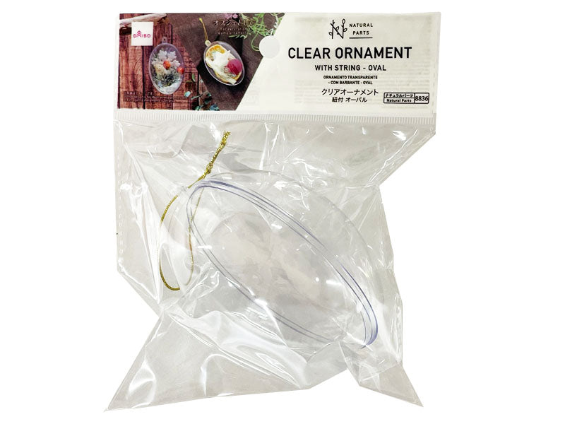 Clear Ornament with String Oval
