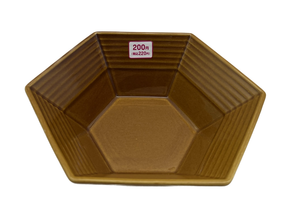 Hexagon Bowl Brown 7.48in