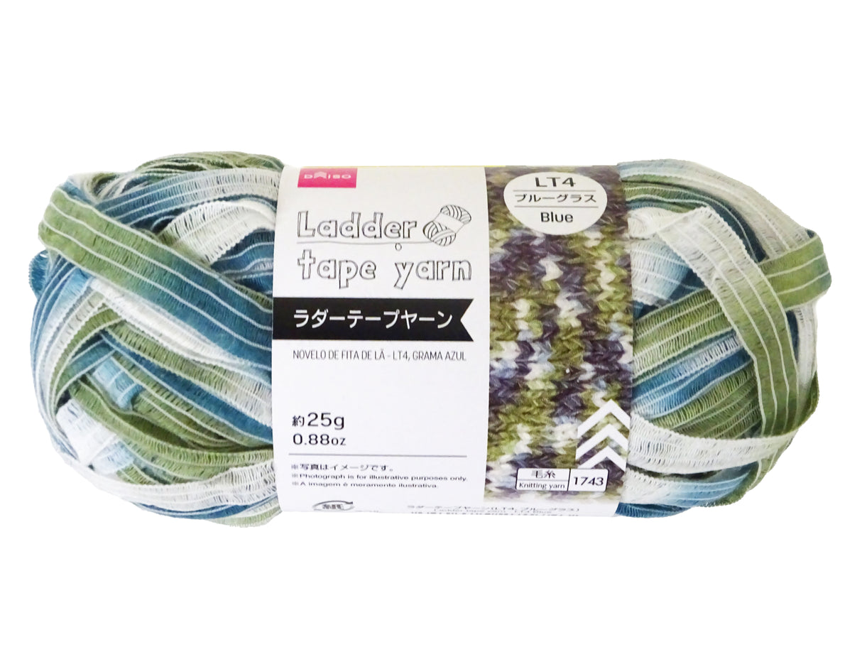 Ladder Tape Yarn Blue
