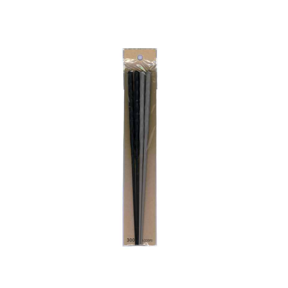 Dishwasher-safe Heat-resistant Carved Chopsticks 2 Pairs Black Dark Gray