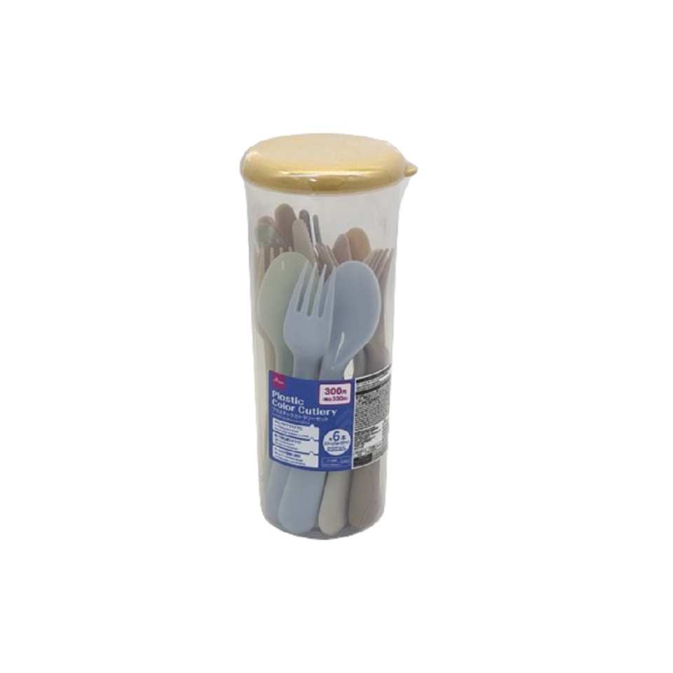 Plastic Color Spoon Fork Knife 6Pcs Each