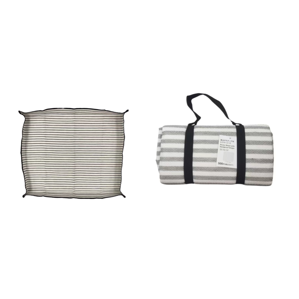 Sandproof Picnic Sheet with Snaps Striped Pattern 1 85cm x 1m