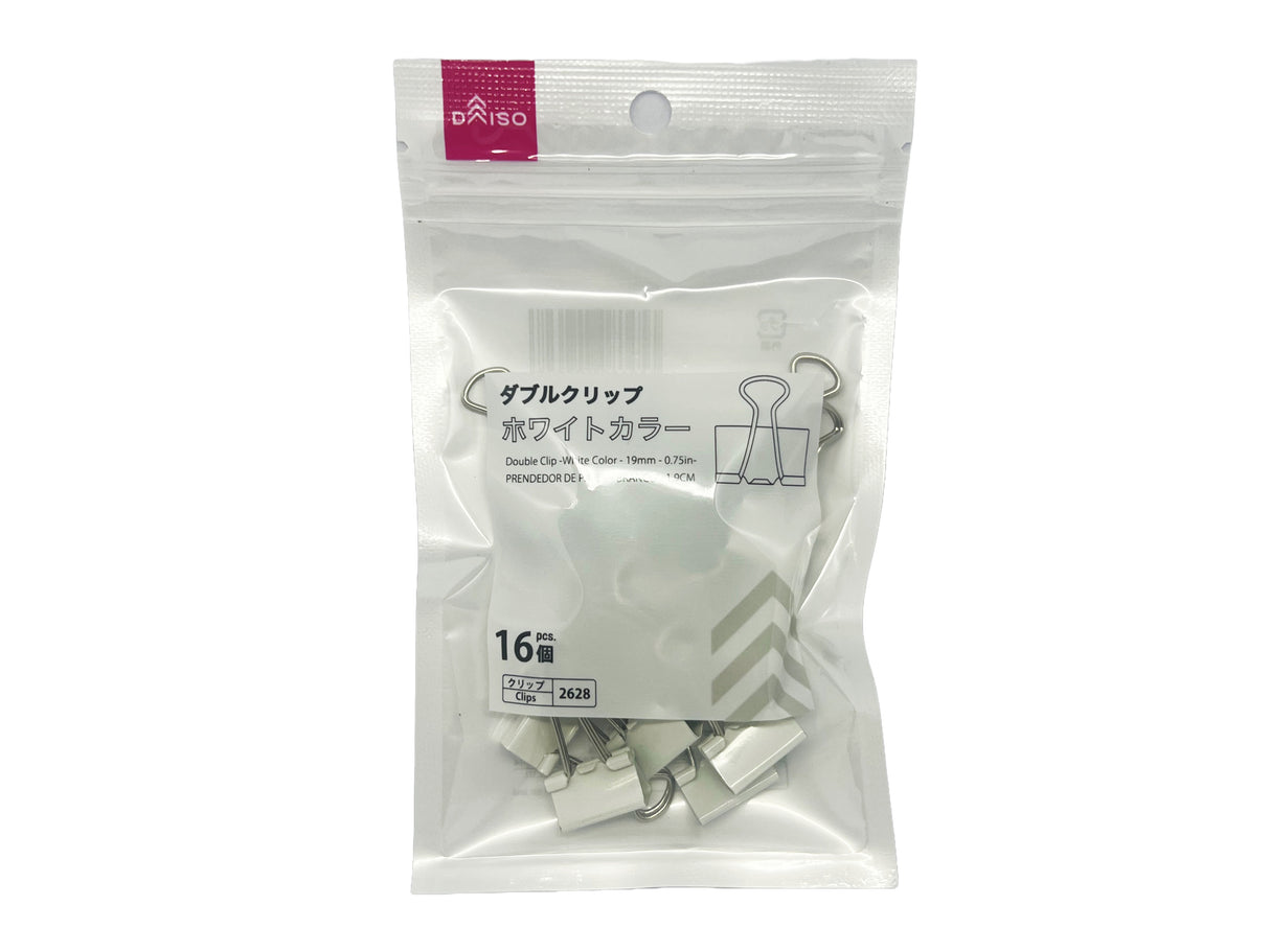 Double Clip White Color 19mm