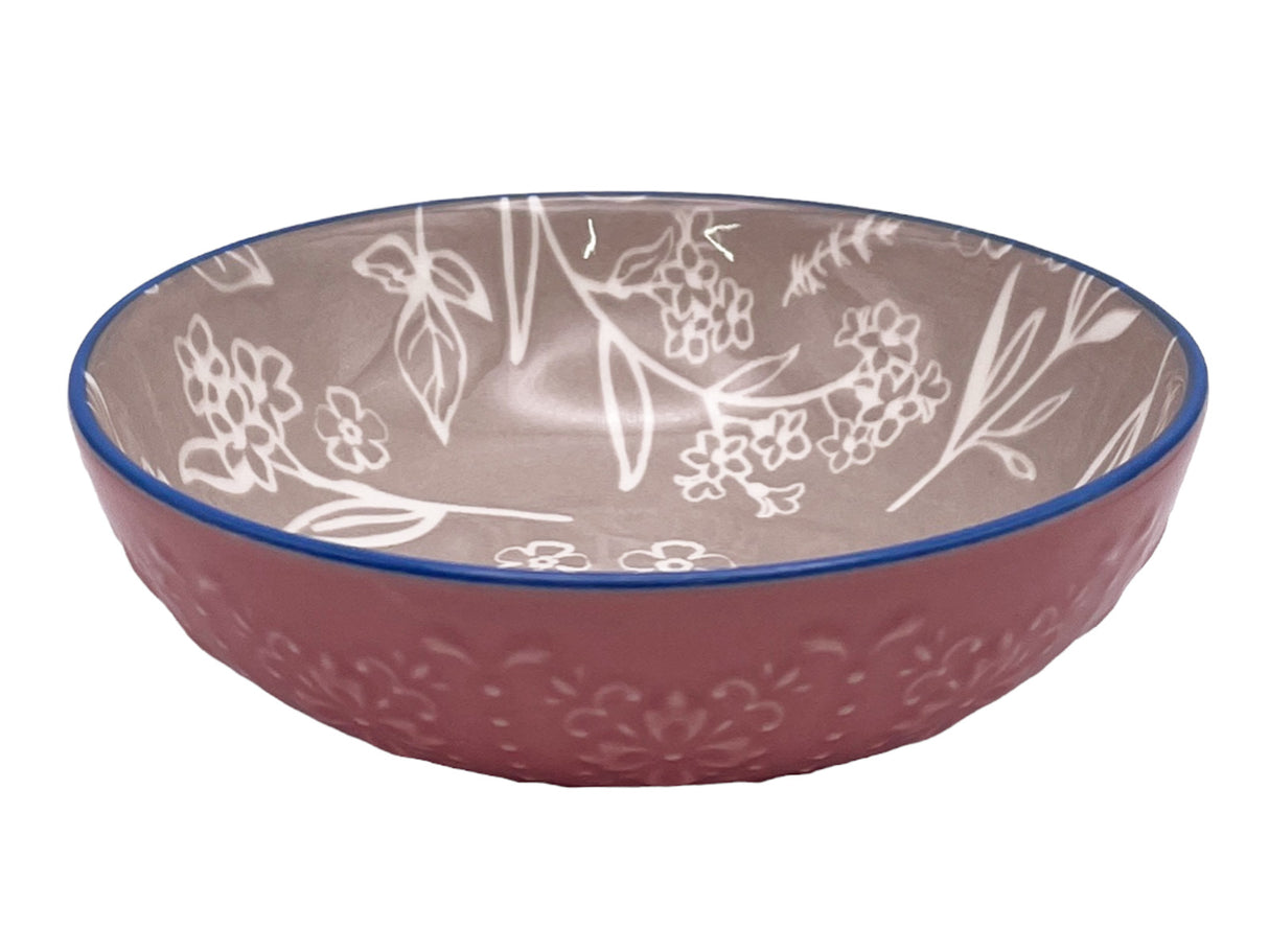 Shallow Bowl Colorful Pattern Flower Line 13cm