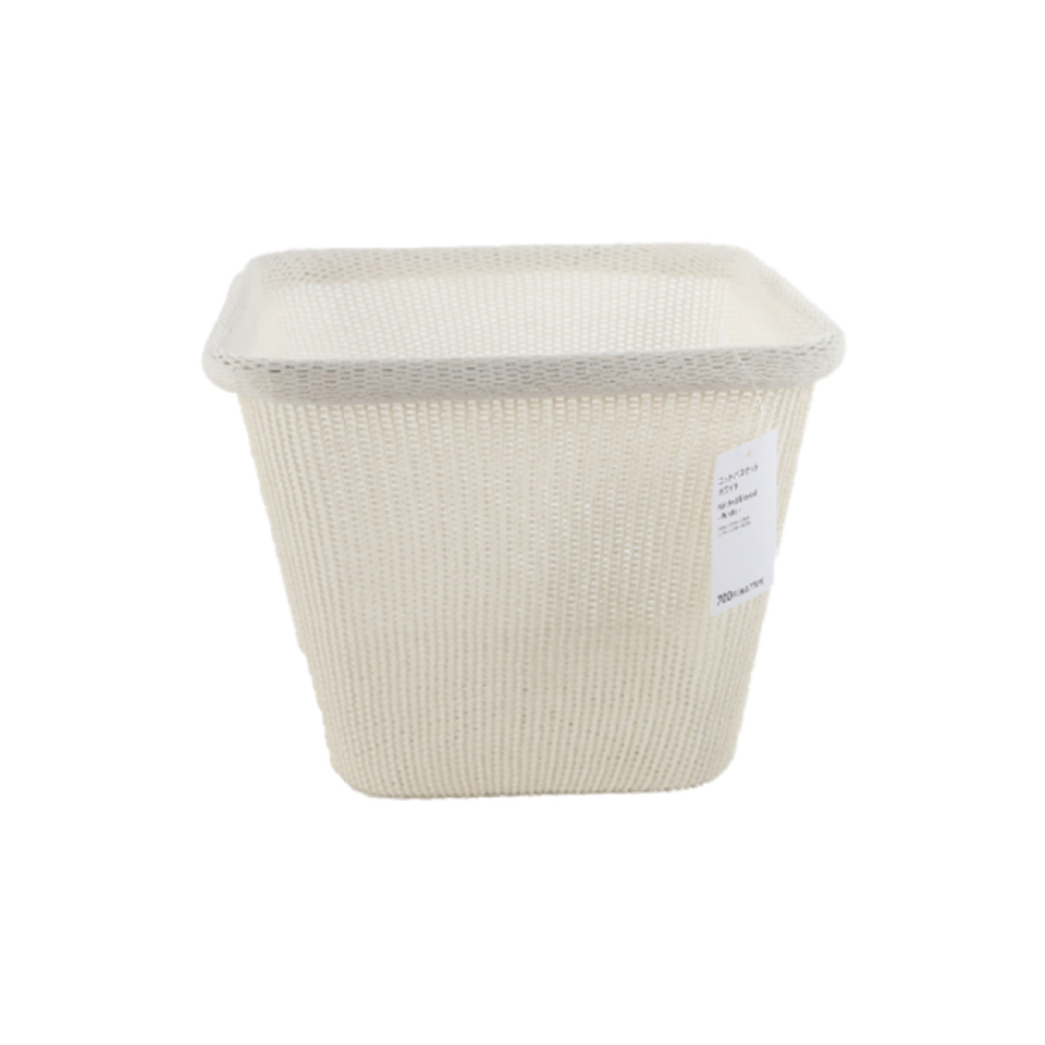 Knitted Basket White 31cm x 31cm x 23cm