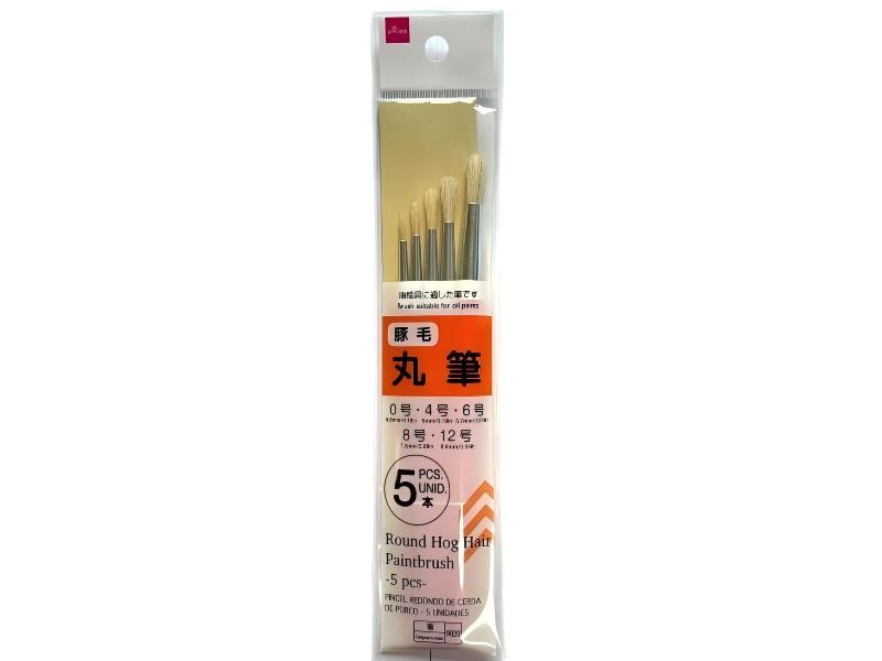 Round Hog Hair Paintbrush