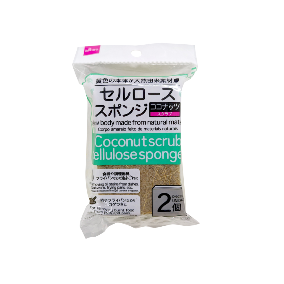 Coconut Scrub Cellulose Sponges 2pcs