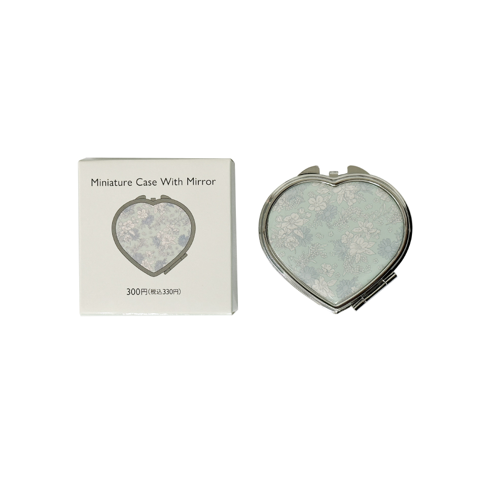 Miniature Case with Mirror Heart Blue