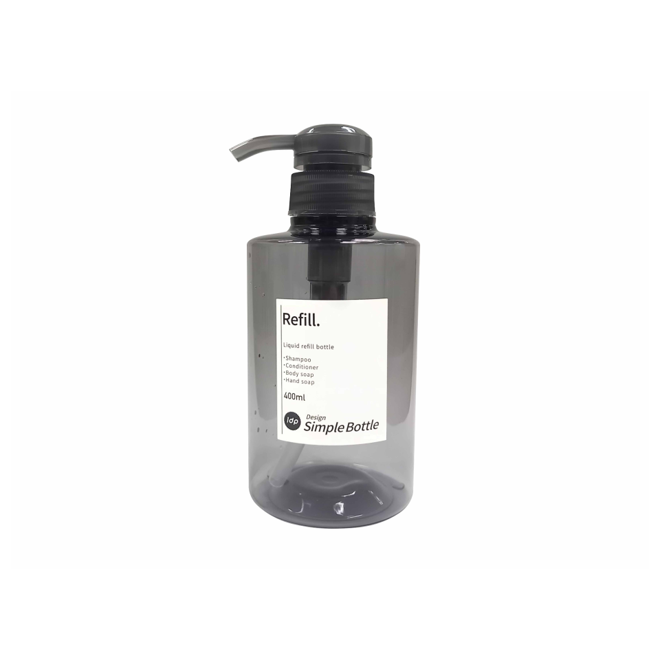 1DP Normal Pump Bottle 400ml Round Grey