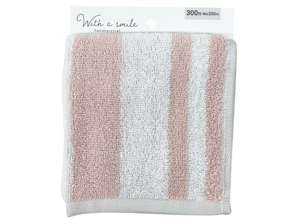 Mini Towel Bicolor Stripes Pink