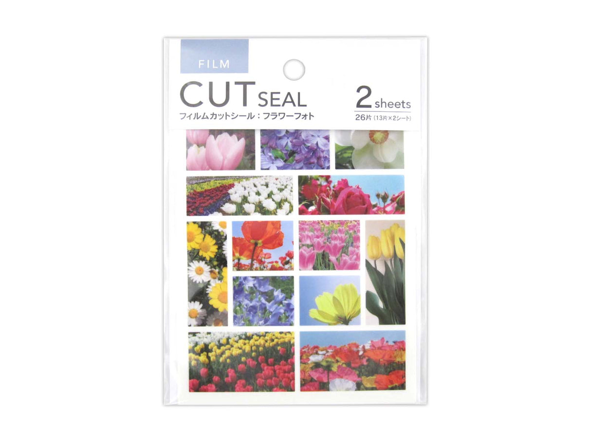Film cut sticker - flower photo - 26 pieces -