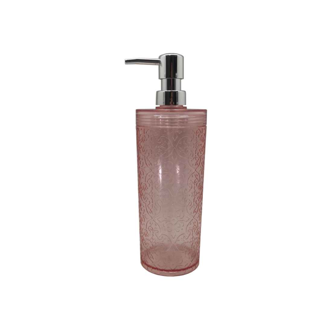 Embossed Dispenser Bottle 600ml Pink