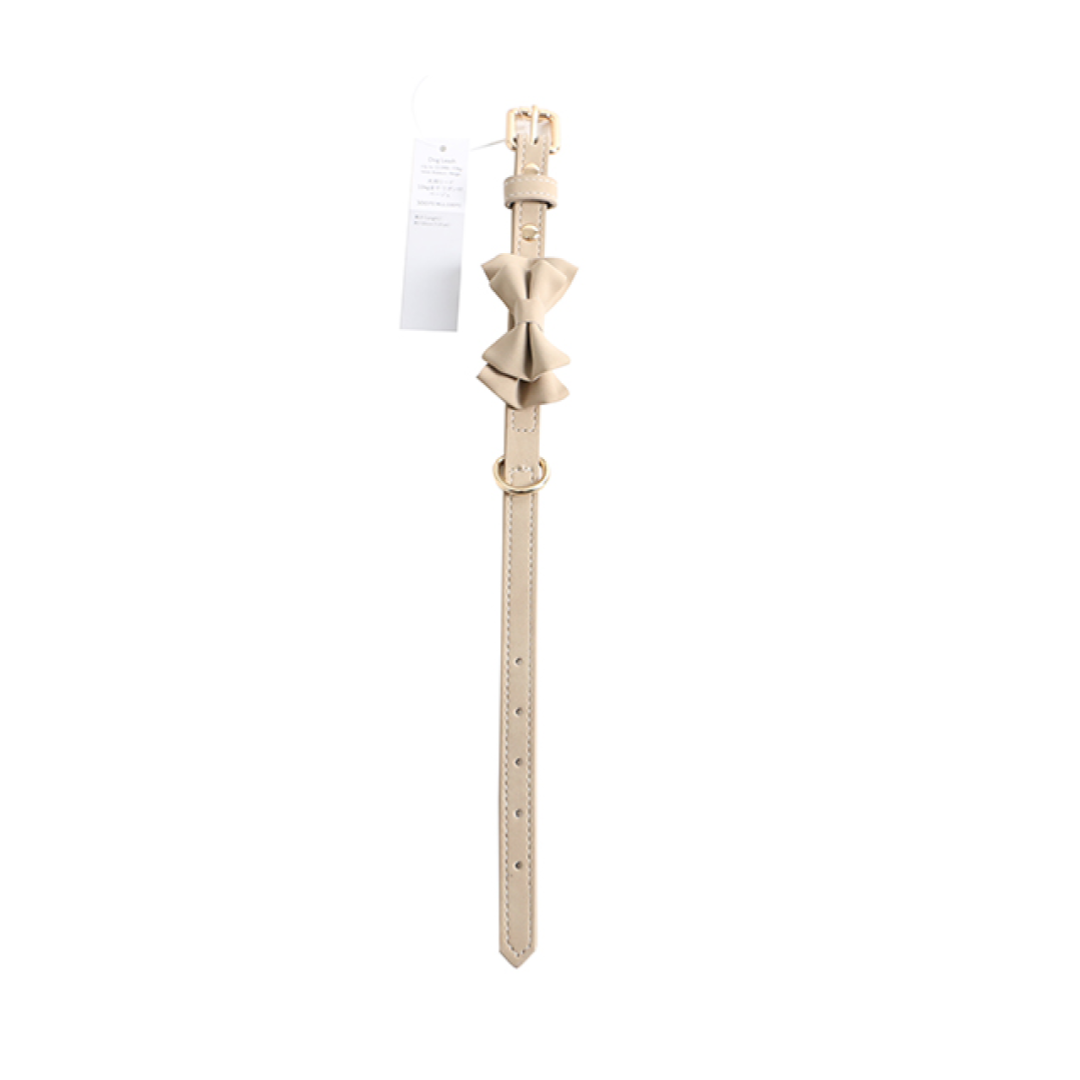 Small Dog Collar Up To 10kg with Ribbon Beige