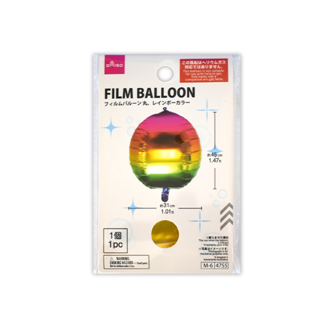 Foil Balloon Round Rainbow Colored