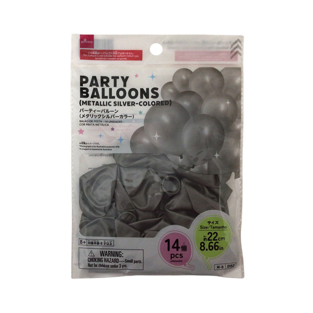 Party Balloons Metallic Silver