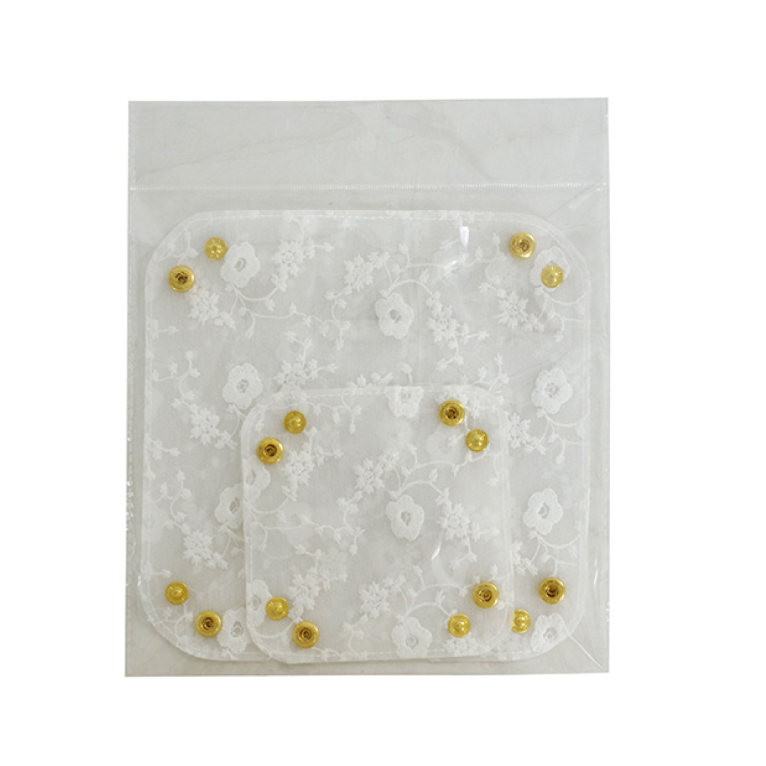 Flower Embroidery Interior Tray White
