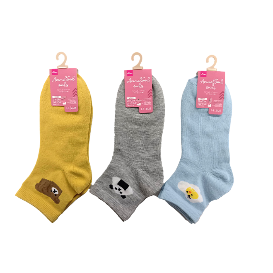 Animal Food Socks Ladies One Point Ankle Length