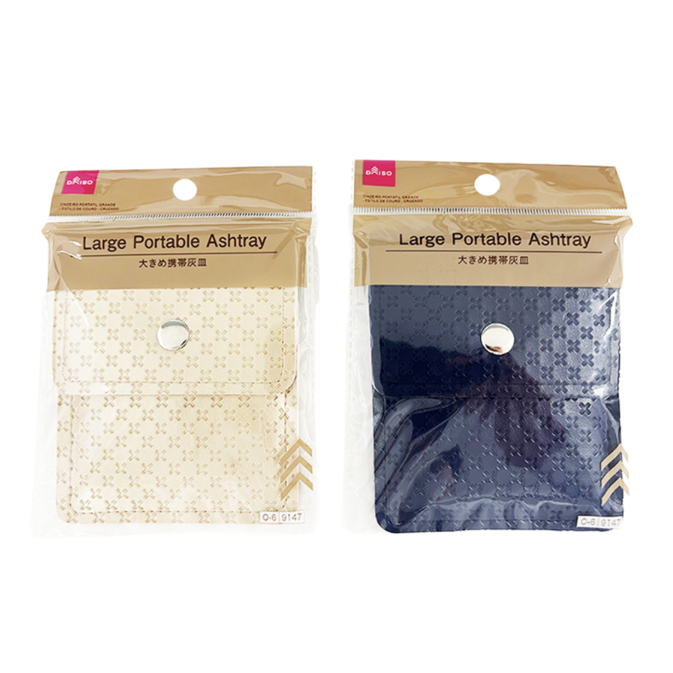 Large Portable Ashtray Synthetic Leather Cross