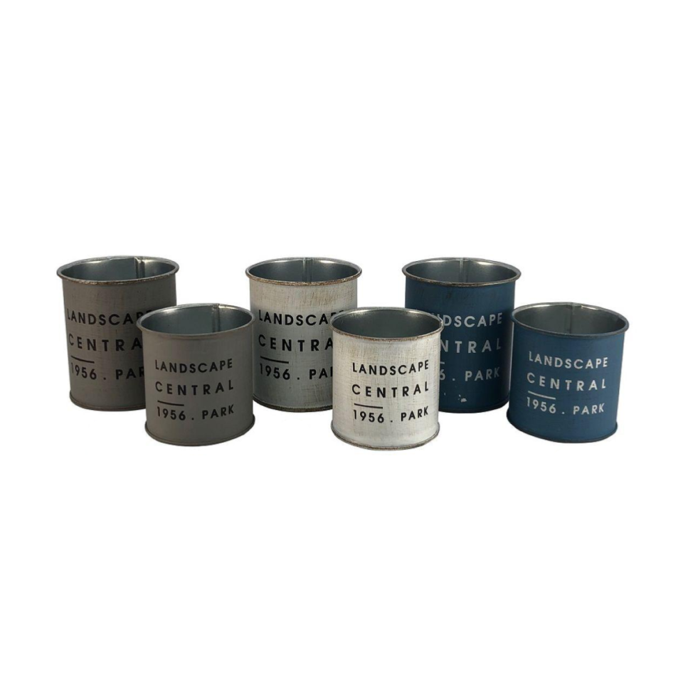 Tin Plate Pot Antique English Letters