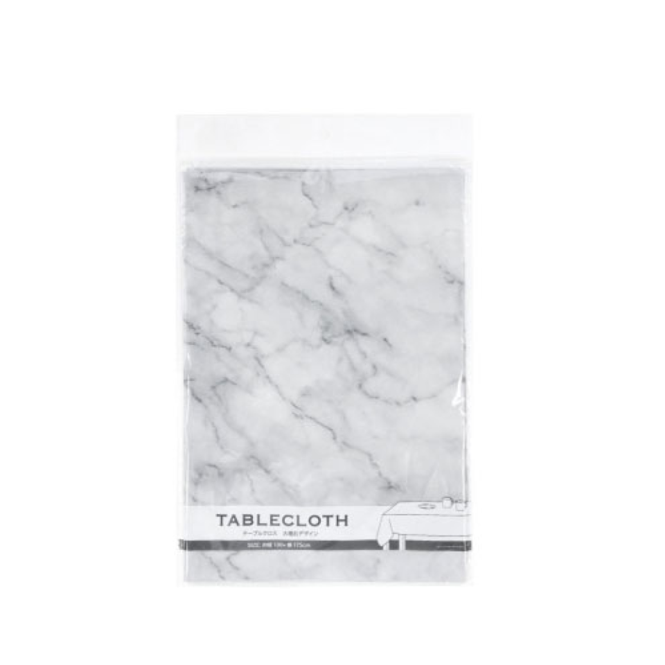 Tablecloth Marble Design Blue Grey 130cm x 175cm