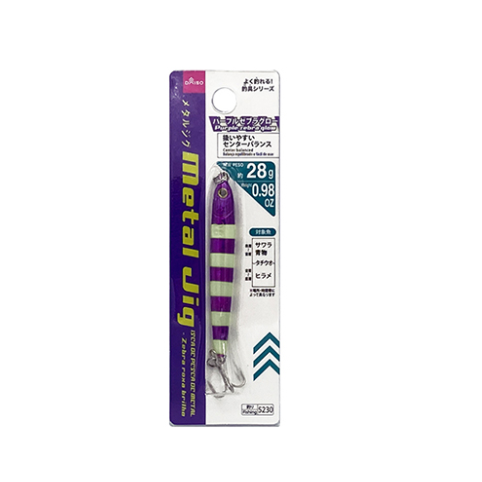 Metal Jig 28g Purple Zebra Glow