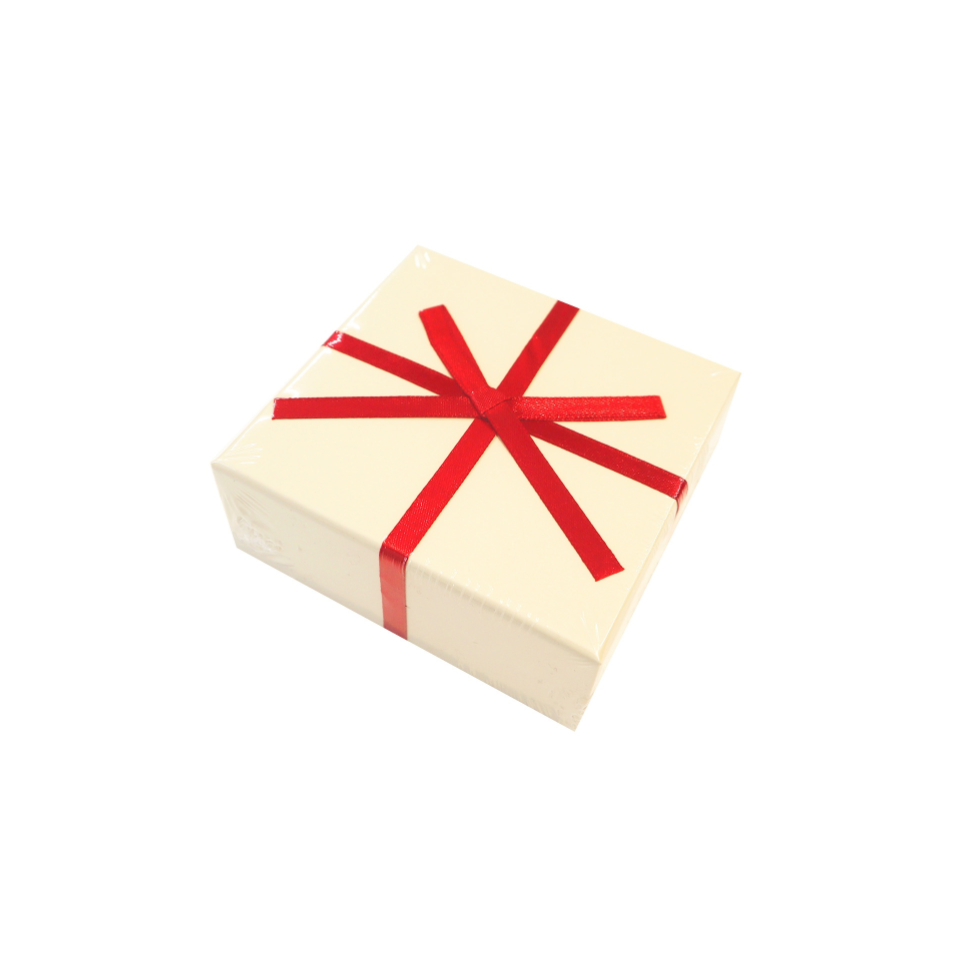 Truffle Box with Ribbon Off White