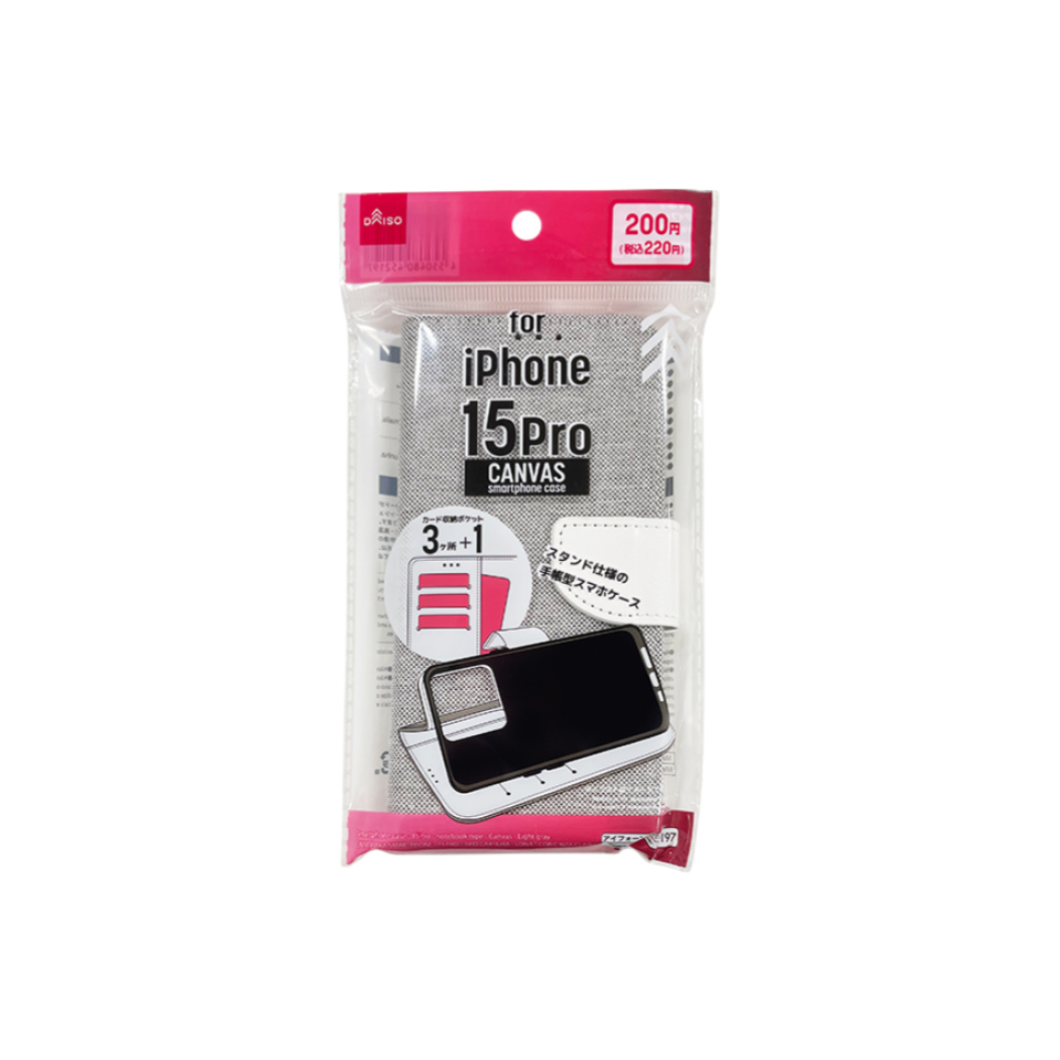 Smartphone Case 15pro Notebook Type Canvas Light Grey