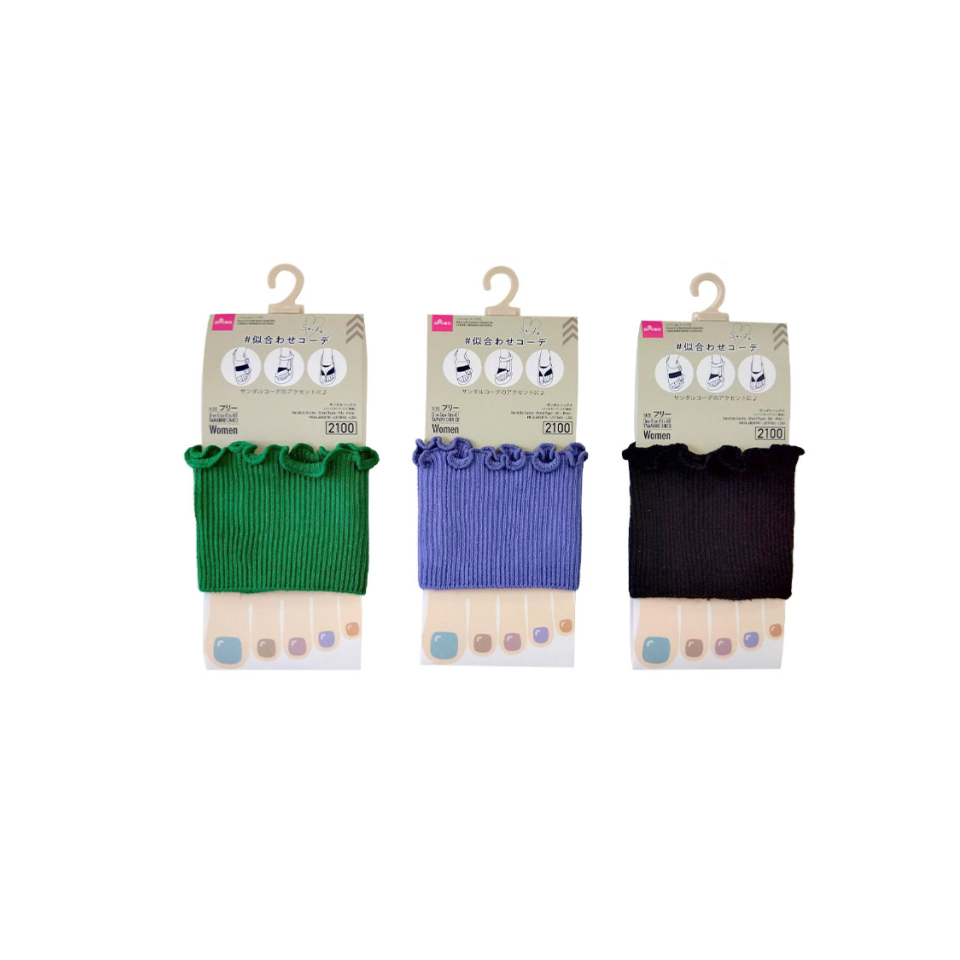 Sandals Socks Band Type Rib Plain