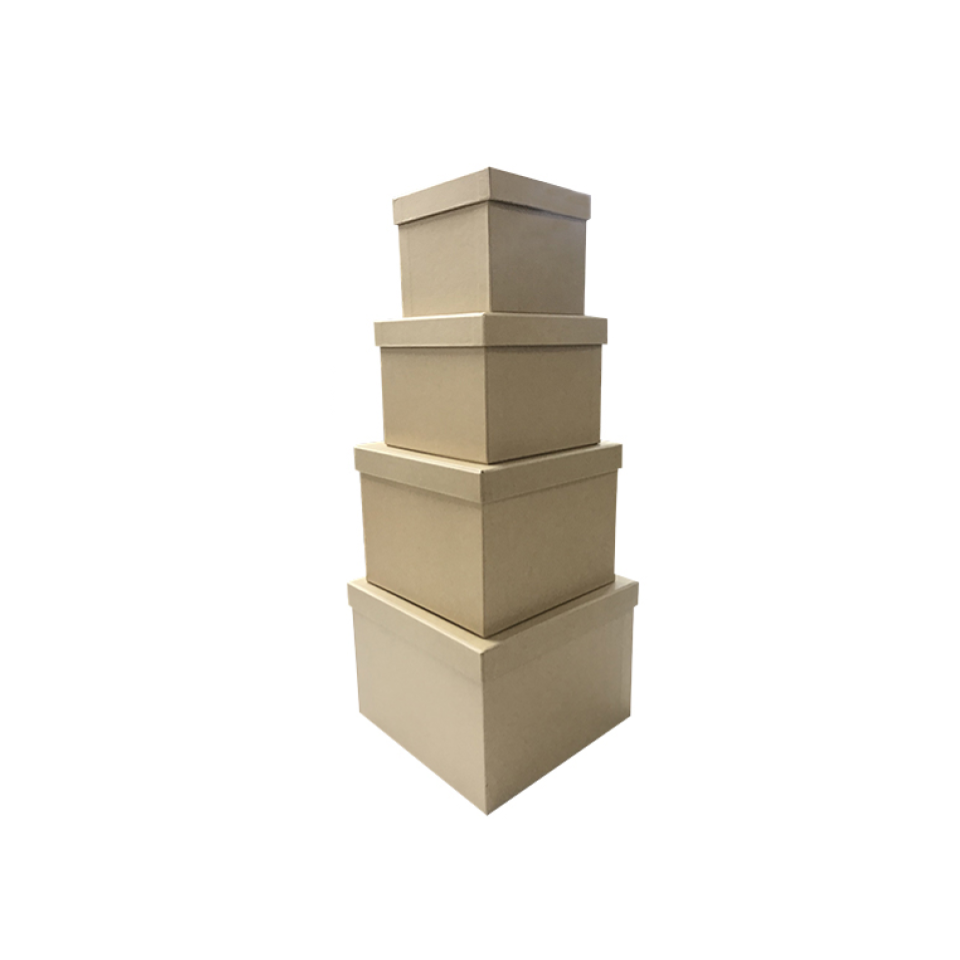 Paper Box Square Kraft Plain