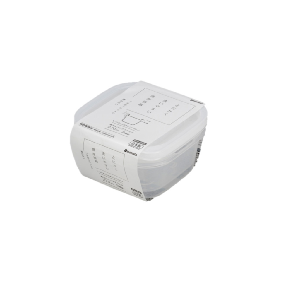 Plastic Food Pack Square Set Clear White 270ml