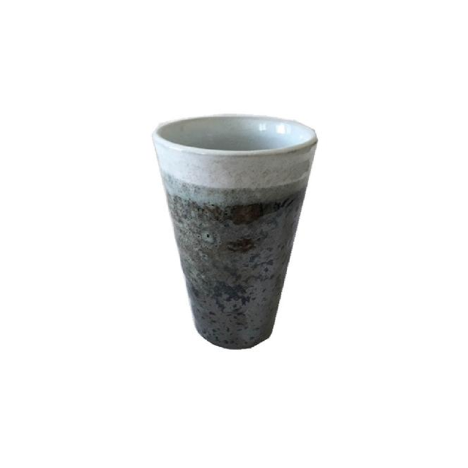 Beer Mug Oil Spot White Glaze Pattern 8.4cm x 12.8cm