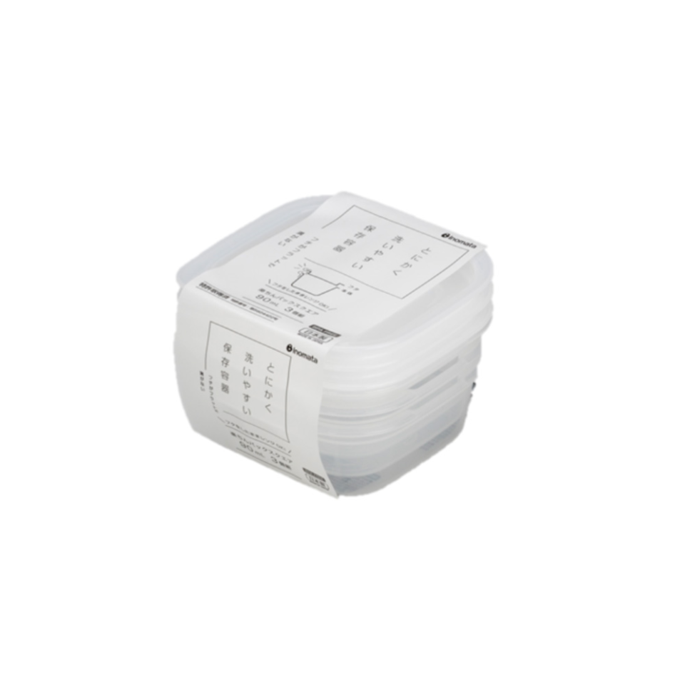 Plastic Food Pack Square Set Clear White 90ml