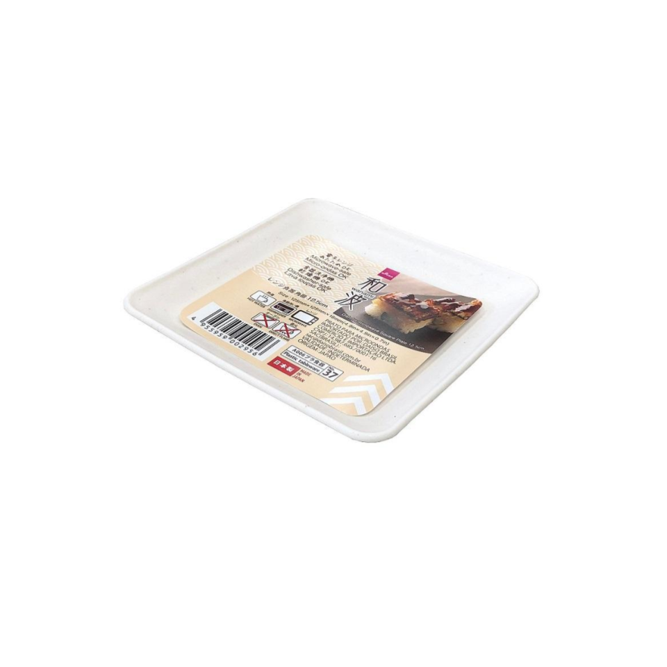 Wanami Dish for Microwave Square Plate 12.5cm