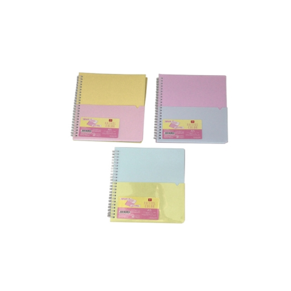 Pastel Spiral Notebook A5 with Front Pocket