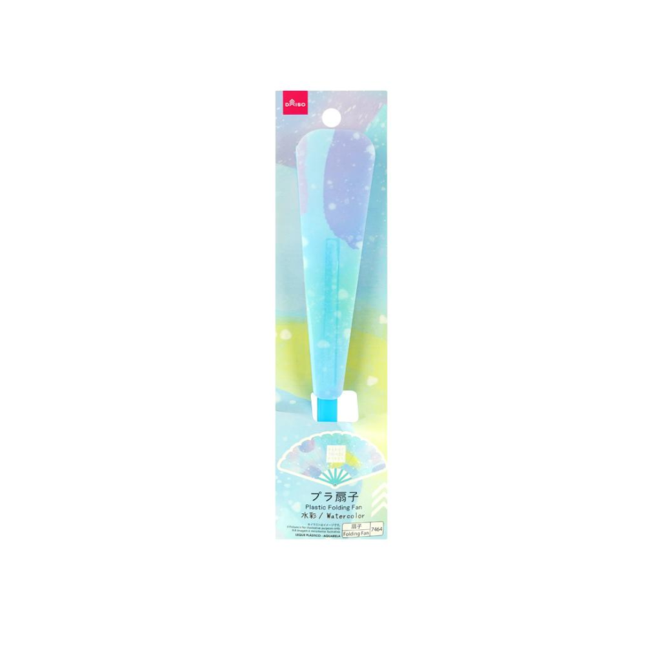 Plastic Folding Fan Watercolor