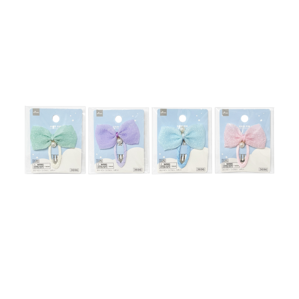 Triangular Hair Pin Chiffon Ribbon