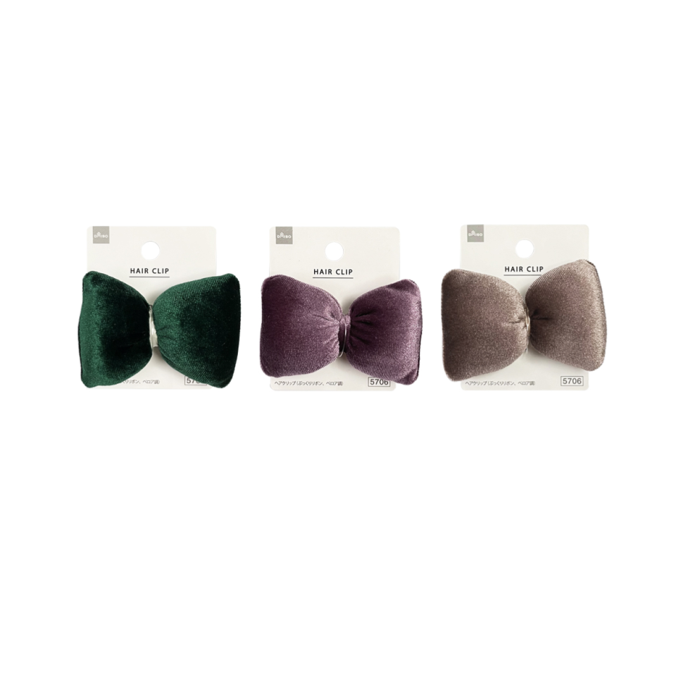 Hair Clip Plump Ribbon Velour Style