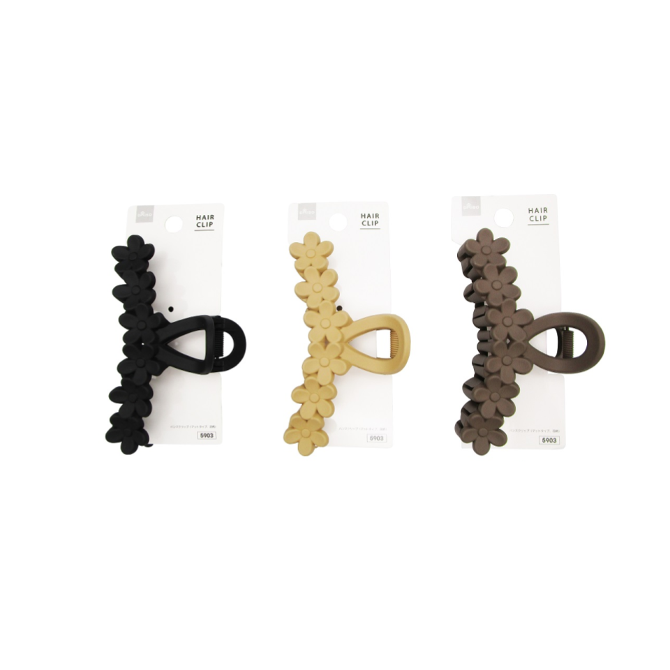 Claw Clip Matte Type Flower Pattern