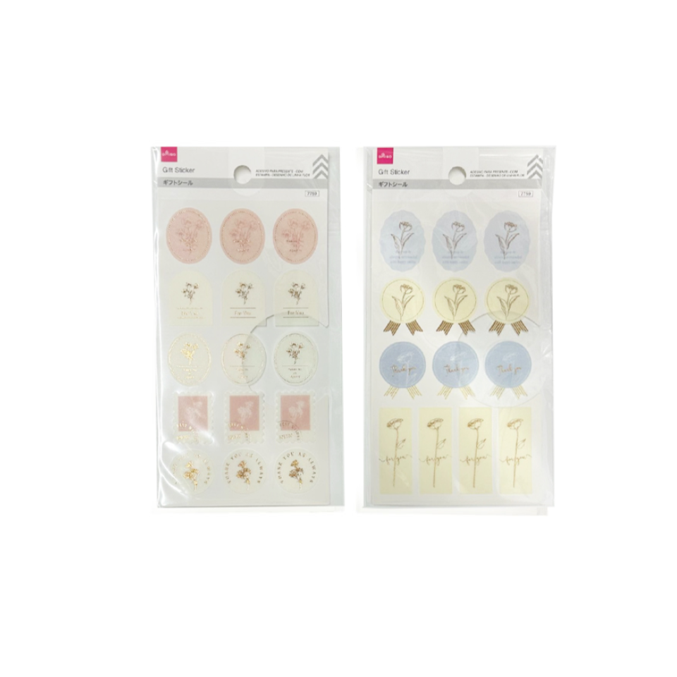 Gift Sticker Foil Stamping Line Drawing Flower