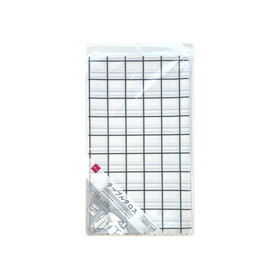 Tablecloth Graph Checkered Black 130cm x 130cm