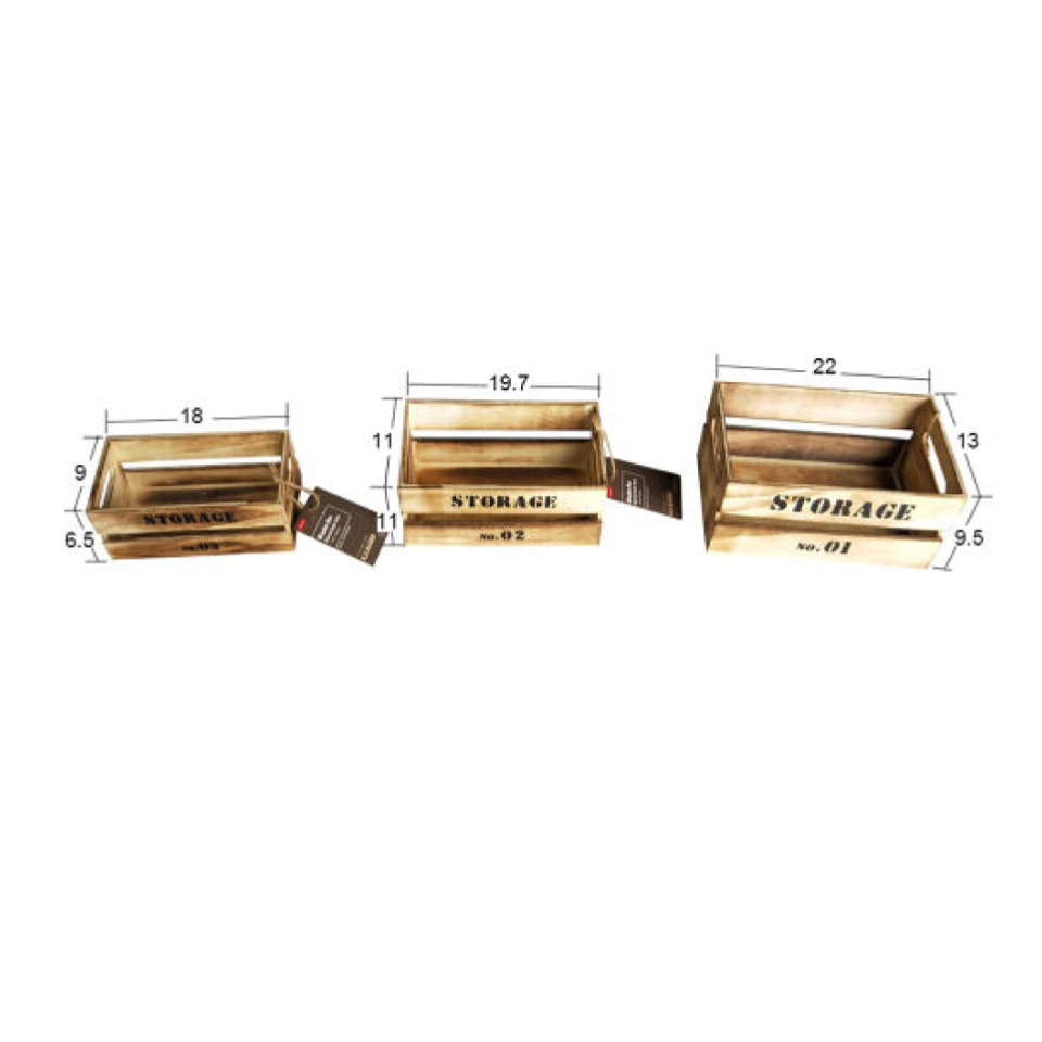 Wooden Box Charred Cedar Style with Design