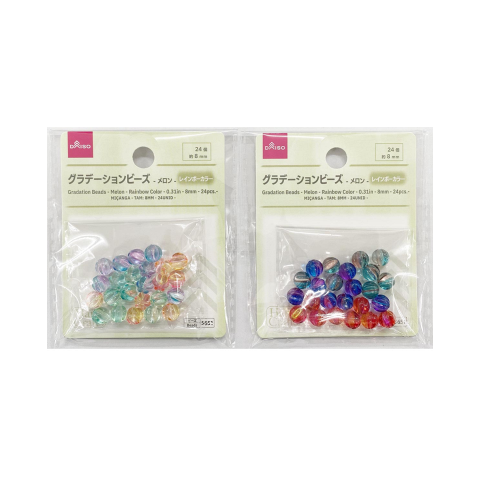 Gradation Beads Melon Rainbow Color 8mm