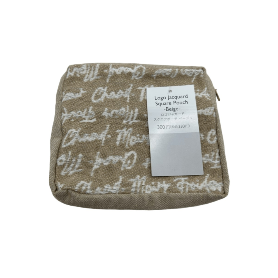 Logo Jacquard Square Pouch Beige