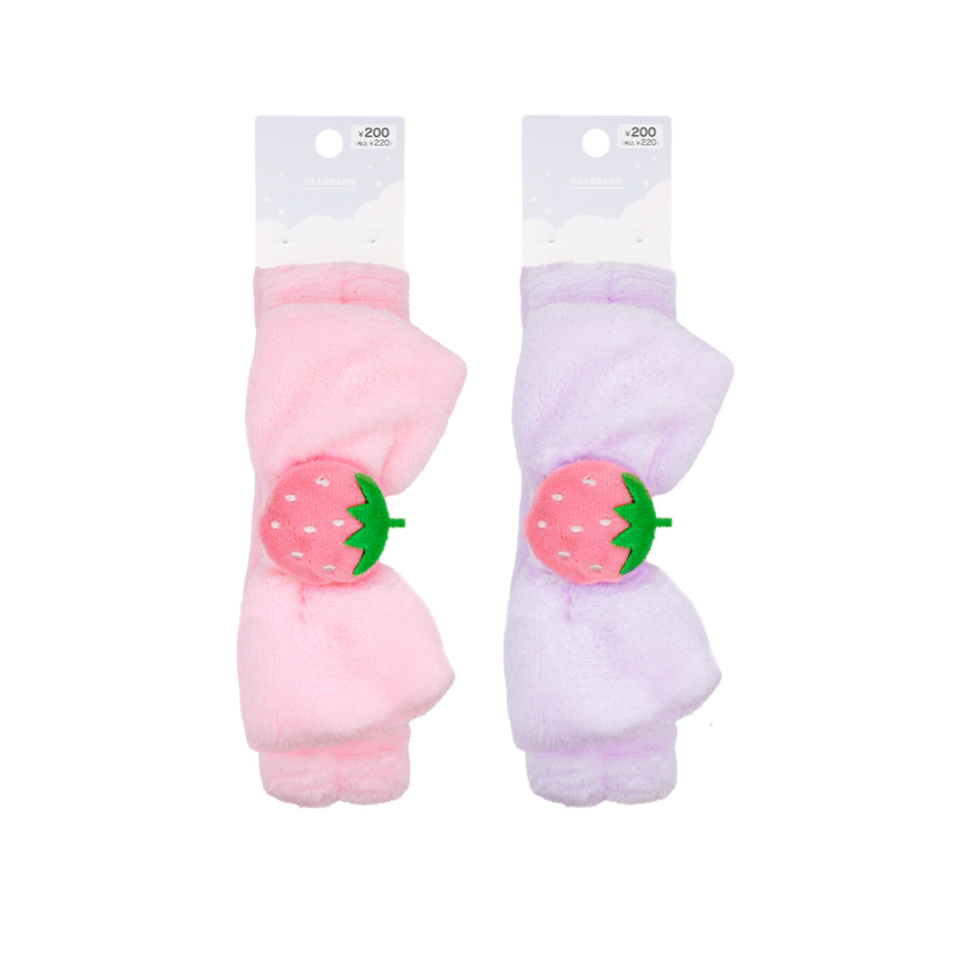 Strawberry Ribbon Fluffy Hair Band