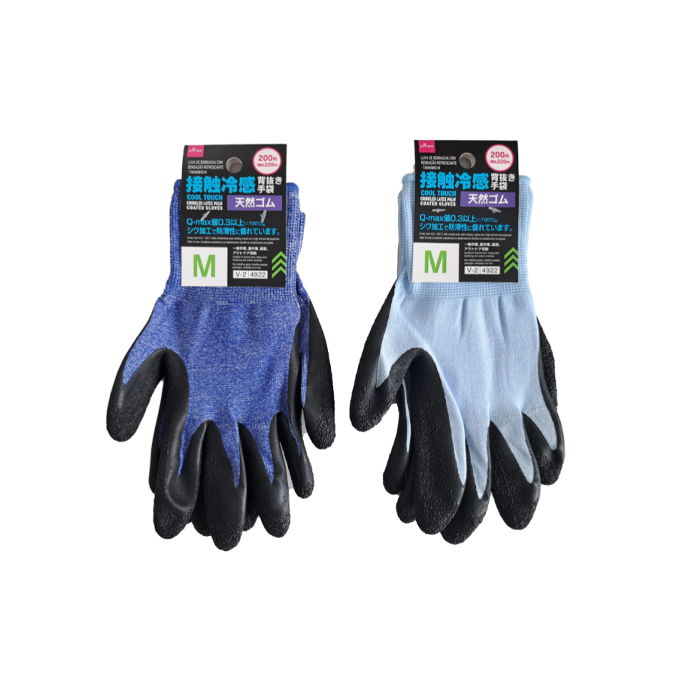 Cool Touch Crinkled Natural Rubber Palm Coated Gloves M