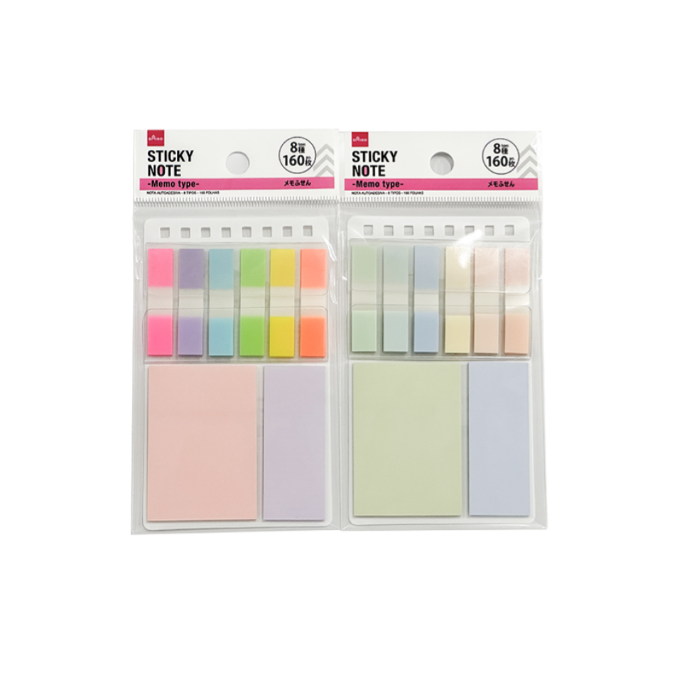 Memo Sticky Notes 8 Types 160pcs