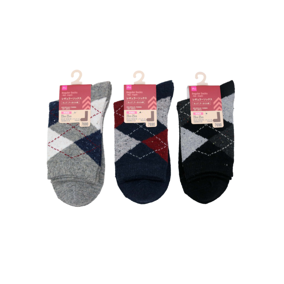 Regular Socks Ladies Nep Argyle