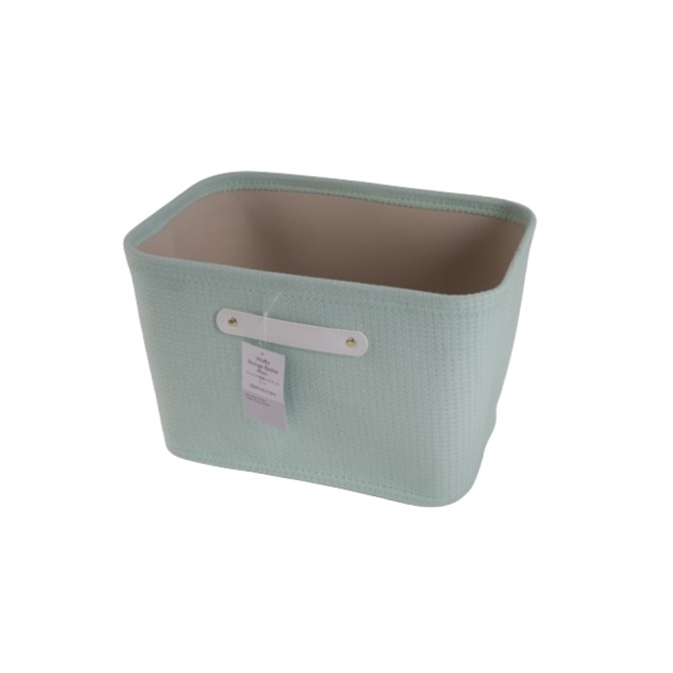 Waffle Storage Basket Mint 38cm x 26cm x 24cm